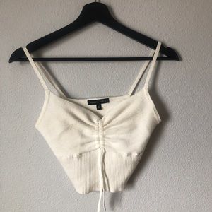 kendall & kylie knit cream white top